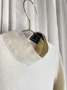 • SAMPLE • WHITE PEPPER TOP [ Cream Linen / Cotton, Long Sleeves, Size Small / Medium ]