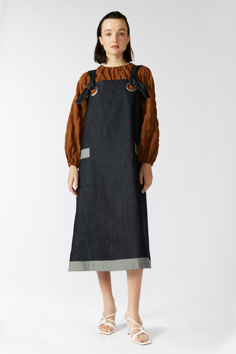 Eyelet pinafore dress clearance