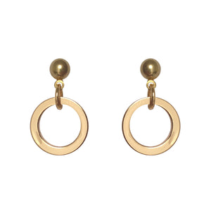 SML RING EARRINGS ~ GOLD [ Round Ring Circles ]