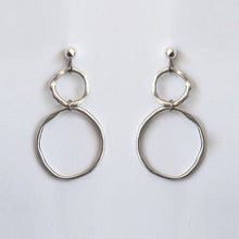 PUDDLE EARRINGS ~ SILVER PLATED [ Wavy Hollow Circles ]