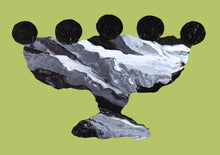 LIMITED EDITION PRINT 'Contained, Series 2, Vessel #6' [ Black and White, Green Background ]