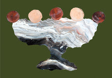 LIMITED EDITION PRINT 'Contained, Series 2, Vessel #9' [ Black, White, Red, Pink, Green Background ]