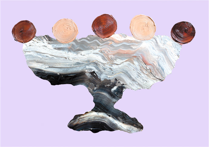 LIMITED EDITION PRINT 'Contained, Series 2, Vessel #9' [ Black, White, Red, Pink, Purple Background ]