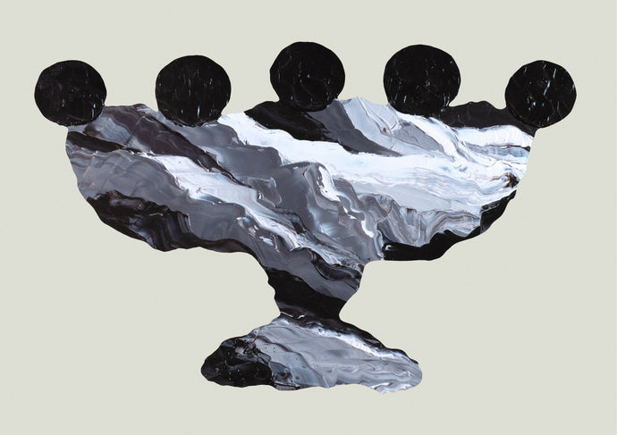 LIMITED EDITION PRINT 'Contained, Series 2, Vessel #2' [ Black and White, Grey Background ]