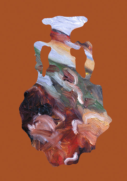 LIMITED EDITION PRINT 'Contained, Series 1, Vessel #6' [ Earthy Colours, Burnt Orange Background ]
