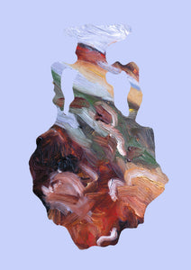 LIMITED EDITION PRINT 'Contained, Series 1, Vessel #6' [ Earthy Colours, Purple Background ]