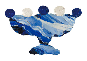 LIMITED EDITION PRINT 'Contained, Series 2, Vessel #2' [ Ultramarine Blue and White, White Background ]
