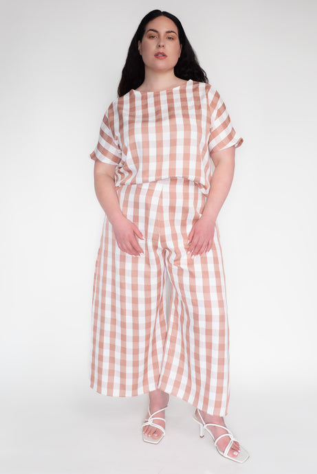 KEEGAN CLASSIC CULOTTES [ Pink And White Gingham ]