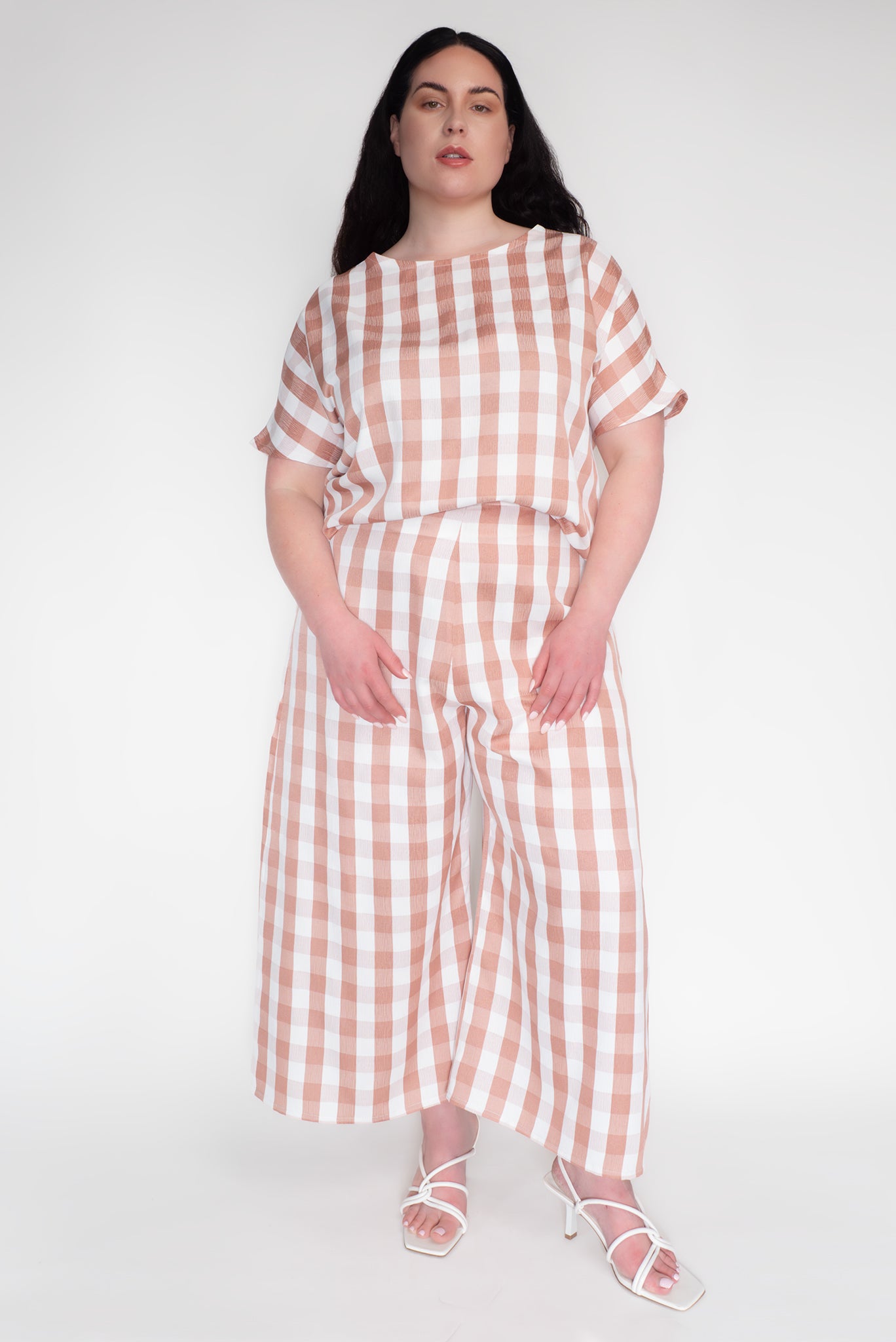 KEEGAN CLASSIC CULOTTES [ Pink And White Gingham ]