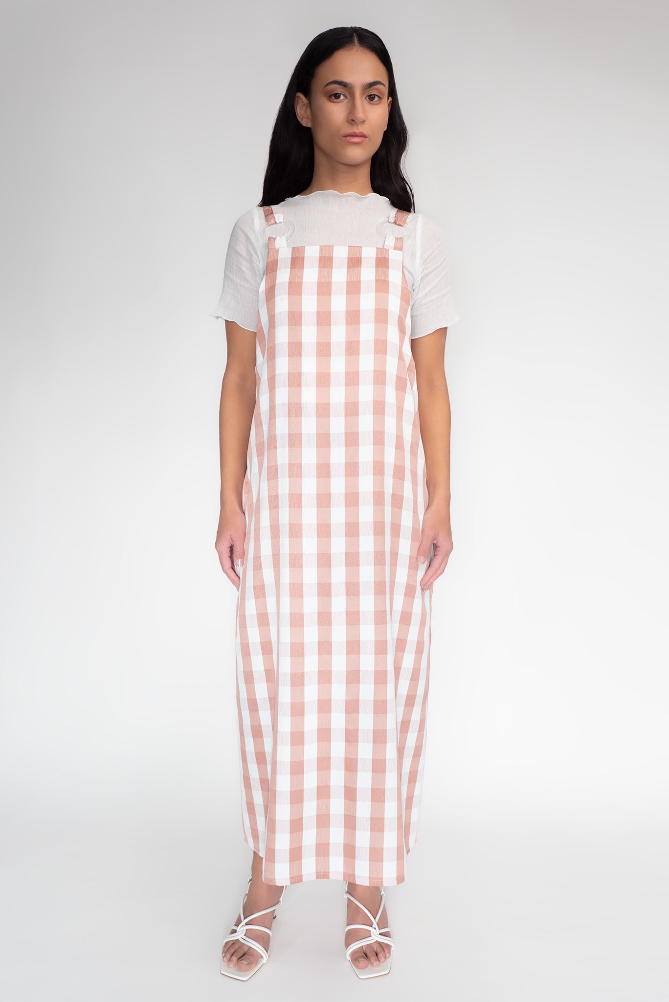KEEGAN CLASSIC PINAFORE [ Pink And White Gingham ]