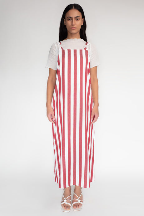 KEEGAN CLASSIC PINAFORE [ Red And White Striped ]