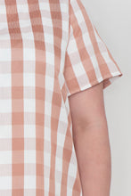 KEEGAN CLASSIC SHORT SLEEVED DRESS [ Pink And White Gingham ]
