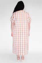 KEEGAN CLASSIC SHORT SLEEVED DRESS [ Pink And White Gingham ]