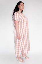 KEEGAN CLASSIC SHORT SLEEVED DRESS [ Pink And White Gingham ]