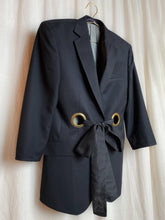 $100 OFF OFFER • OUT OF OFFICE SUIT JACKET [ Wool Blend, Black Tie Blazer, Gold Eyelets, Size Small ]