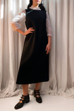 • SAMPLE • Wool Sleeveless Dress [ Jagged zig-zag detail, Black, Size Small / Medium ]