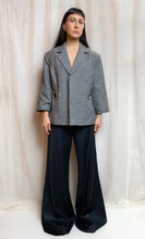 OUT OF OFFICE SUIT JACKET [ Textured Grey Tie Blazer, Silver Eyelets, Up To Size Medium / Large ]