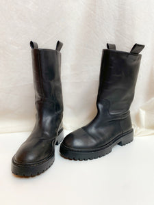 Free With Any Clothing Purchase! • PRE-LOVED • ALIAS MAE LEATHER BOOTS [ Black, Mid Calf, SIZE EU 37 / AU 6-6.5 ]