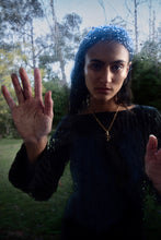 DRIZZLE LONG SLEEVED TOP [ Black Cotton, Crinkled Texture ]