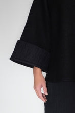 DRIZZLE JUMPER [ Black Wool, Turtleneck, Large Cuffs ]