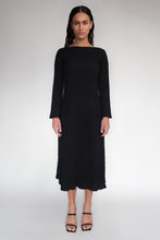 DRIZZLE LONG SLEEVED DRESS [ Black Cotton, Crinkled Texture ] (Copy)