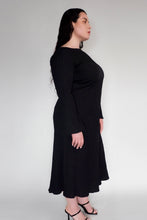 DRIZZLE LONG SLEEVED DRESS [ Black Cotton, Crinkled Texture ] (Copy)