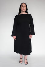 DRIZZLE LONG SLEEVED DRESS [ Black Cotton, Crinkled Texture ] (Copy)