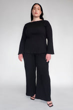 DRIZZLE PANTS [ Black Cotton, Elasticated, High Waisted, Crinkled Texture ]