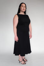 DRIZZLE SLEEVELESS DRESS [ Black Cotton, Crinkled Texture ]