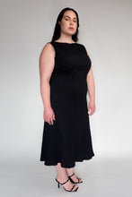 DRIZZLE SLEEVELESS DRESS [ Black Cotton, Crinkled Texture ]
