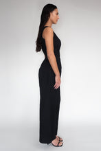 DRIZZLE PANTS [ Black Cotton, Elasticated, High Waisted, Crinkled Texture ]