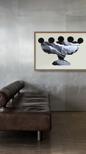 LIMITED EDITION PRINT 'Contained, Series 2, Vessel #2' [ Black and White, Grey Background ]