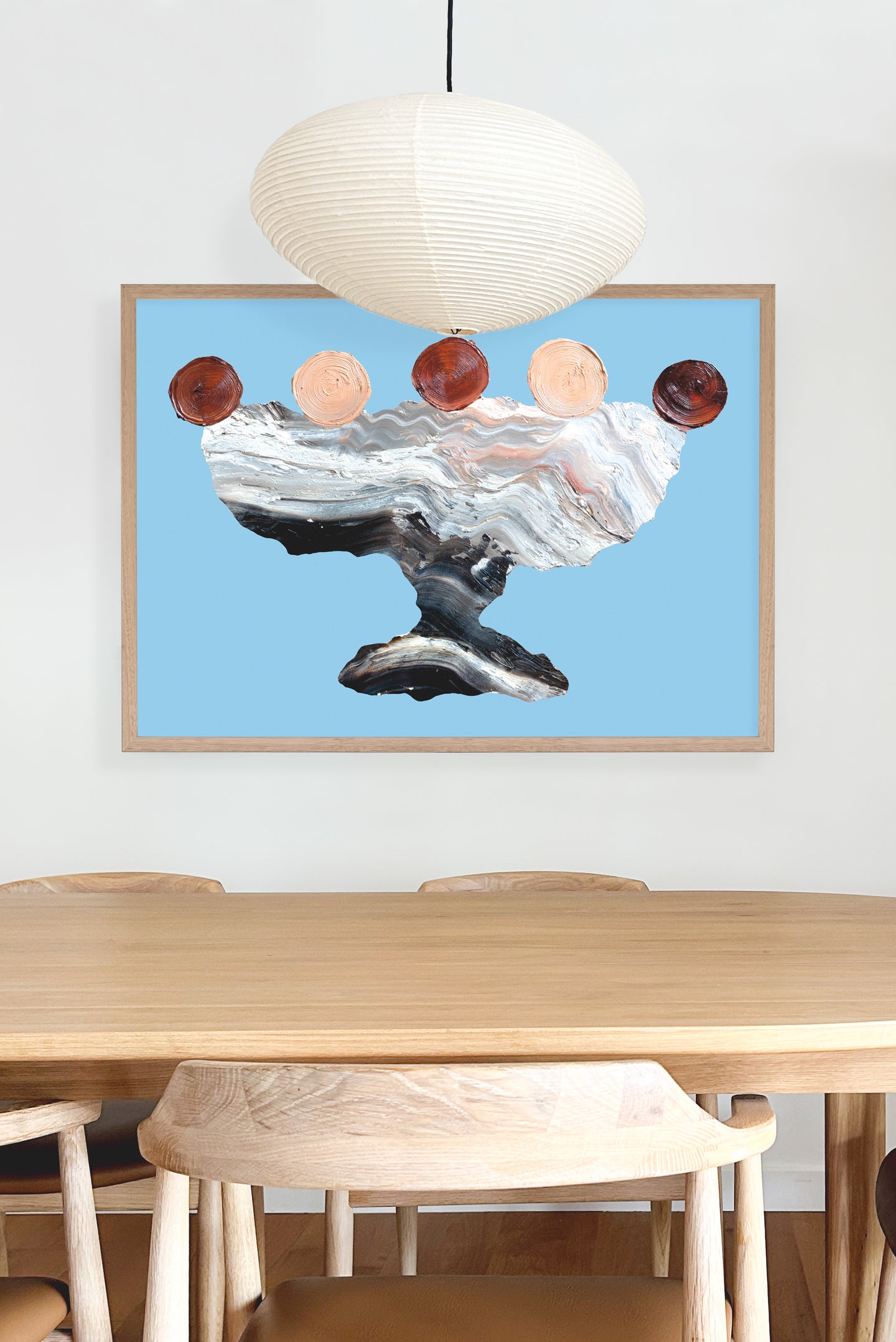 LIMITED EDITION PRINT 'Contained, Series 2, Vessel #9' [ Black, White, Red, Pink, Blue Background ]
