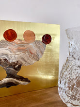 • ORIGINAL OIL PAINTING • 'Contained' Series 2, Vessel #9 [ Brass, Landscape, Vase, Abstract Art, Earthy, Red / Pink ]