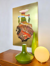 • ORIGINAL OIL PAINTING • 'Contained' Series 1, Vessel #10 [ Brass, Landscape, Vase, Abstract, Colourful Art ]