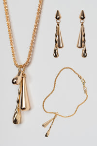 • SAVE 20% • DRIZZLE JEWELLERY SET [ Gold Plated Brass, Teardrop Charms ]