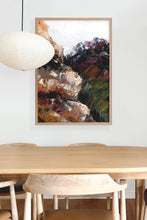 LIMITED EDITION PRINT 'Edge Of The Alps, 2' [ Landscape Painting, Mountains, Rockface, Pink, Red, Purple, Green ]