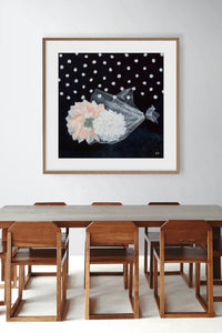 LIMITED EDITION PRINT 'Dahlias, Cellophane, Snow' [ EXTRA LARGE ]
