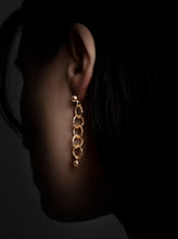 RIPPLE EARRINGS [ Gold Plated, Chunky Textured Chain ]