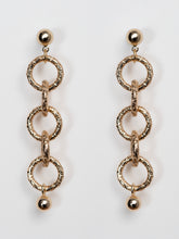 RIPPLE EARRINGS [ Gold Plated, Chunky Textured Chain ]