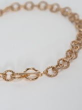 RIPPLE NECKLACE [ Gold Plated, Chunky Textured Chain, Choker ]