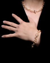 RIPPLE BRACELET [ Gold Plated, Chunky Textured Chain ]