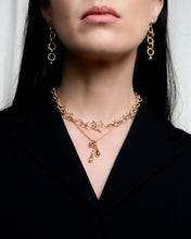 RIPPLE EARRINGS [ Gold Plated, Chunky Textured Chain ]