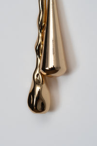 DRIZZLE EARRINGS [ Gold Plated Brass, Teardrop Charms ]