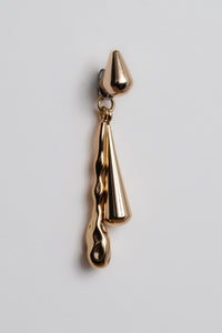 DRIZZLE EARRINGS [ Gold Plated Brass, Teardrop Charms ]