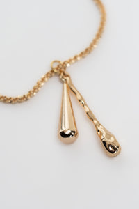 DRIZZLE BRACELET [ Gold Plated Brass, Teardrop Charms ]