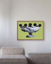 LIMITED EDITION PRINT 'Contained, Series 2, Vessel #6' [ Black and White, Green Background ]