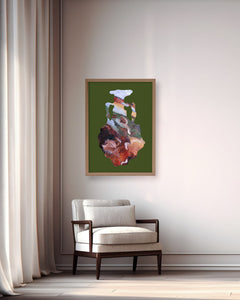 LIMITED EDITION PRINT 'Contained, Series 1, Vessel #6' [ Earthy Colours, Green Background ]