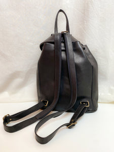• FUNDRAISER • LEATHER BACKPACK [ Black, Brass Rings, New ]