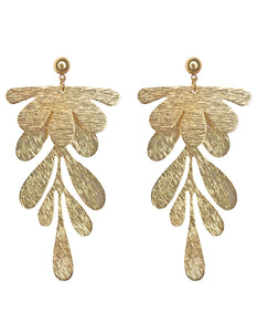 BOTANICAL EARRINGS [ Gold Plated Brass, Floral ]